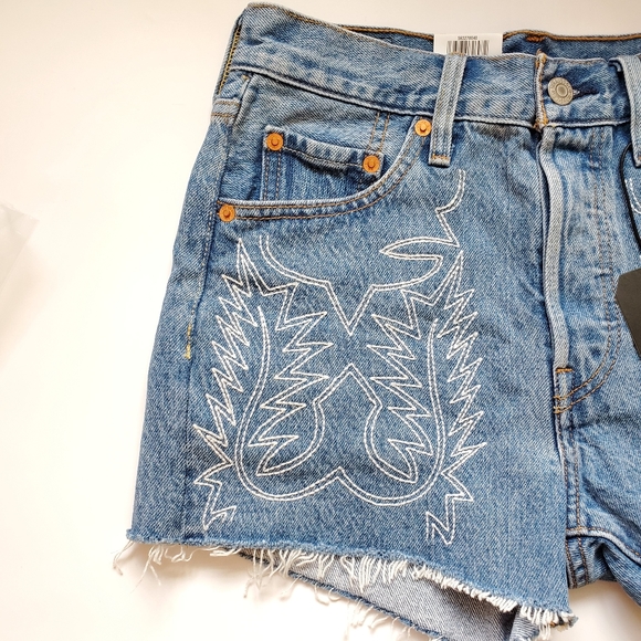 Levi's 501 High Rise Denim Shorts - Picture 8 of 9